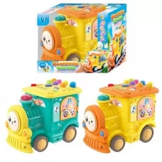 Музичний паровозик 95606 "WToys", 2 кольори, ОЗВУЧУВАННЯ УКРАЇНСЬКОЮ МОВОЮ, казки, пісні, скоромовки, загадки, світло, пальчикові ігри, гра-стукалка, в коробці