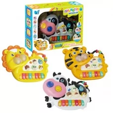 Піаніно “Пухнастий оркестр” 43893 "WToys", ОЗВУЧУВАННЯ УКРАЇНСЬКОЮ МОВОЮ, вірші, пісні, казки, ноти, підсвічування, загадки, скоромовки, в коробці
