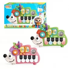 Піаніно "Їжачок веселун" 37746 "WToys", 2 кольори, ОЗВУЧУВАННЯ УКРАЇНСЬКОЮ МОВОЮ, 10 казок, 10 пісень, барабан, ноти, цифри, підсвічування, брязкальце, прорізувач, в коробці