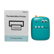 Принтер A8 mini, портативный принтер, динозавр, 10,5-8-4см, акум., USB зарядное, бумага, в кор-ке, 9-12-5см