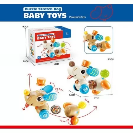 Детская игрушка собачка BabyToys 9093 с пищалкой и брязкальцем