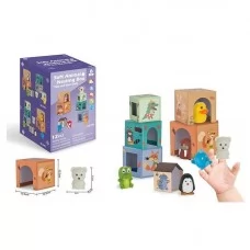 Пальчиковый театр BabyToys 6 животных с кубиками