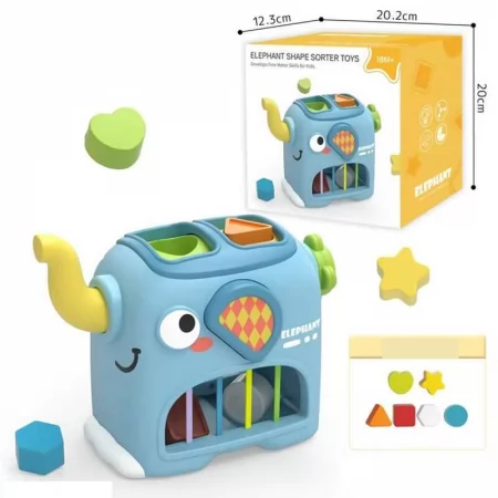Логический сортер BabyToys слоник с геометрическими фигурами