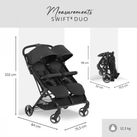 Детская коляска для двойни Hauck Swift X Duo черный 50004-0