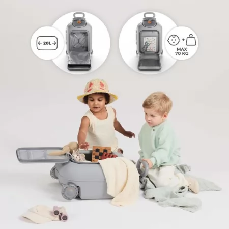 Детский чемодан-каталка Kinderkraft Cabby Grey KACABB00GRY0000