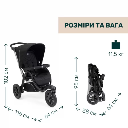 Коляска 2 в 1 Activ3 New арт. 87154.31.01 цвет Черный