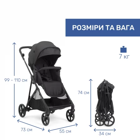 Коляска 2 в 1 Seety арт. 87097.31.01 колір Чорний