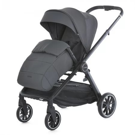 Коляска детская 2в1 ME 1126 GENESIS Asphalt Gray люлька+прогул.блок, дождевик, моск.сетка, сумка, алюмин, серый