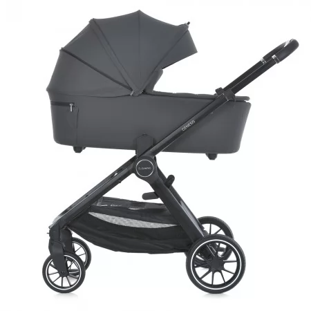 Коляска детская 2в1 ME 1126 GENESIS Asphalt Gray люлька+прогул.блок, дождевик, моск.сетка, сумка, алюмин, серый