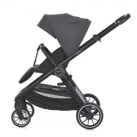 Коляска детская 2в1 ME 1126 GENESIS Asphalt Gray люлька+прогул.блок, дождевик, моск.сетка, сумка, алюмин, серый