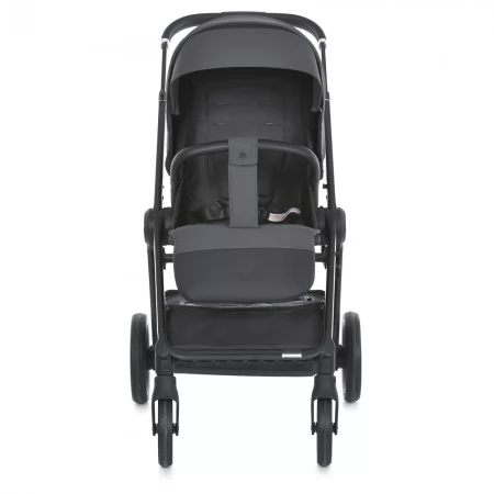 Коляска детская 2в1 ME 1126 GENESIS Asphalt Gray люлька+прогул.блок, дождевик, моск.сетка, сумка, алюмин, серый