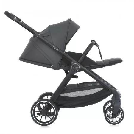 Коляска детская 2в1 ME 1126 GENESIS Asphalt Gray люлька+прогул.блок, дождевик, моск.сетка, сумка, алюмин, серый