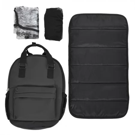 Коляска детская 2в1 ME 1126 GENESIS Asphalt Gray люлька+прогул.блок, дождевик, моск.сетка, сумка, алюмин, серый