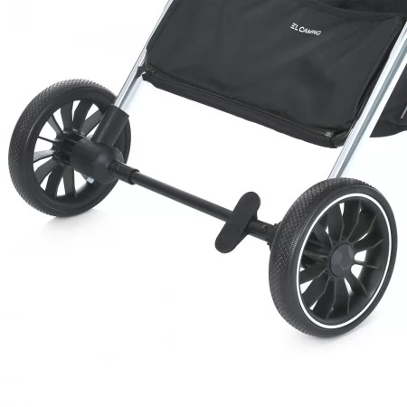 Коляска детская ME 1129 LINK Black Striped прогулочная, книжка, 3 пол. спинки, чехол, дожд, черный
