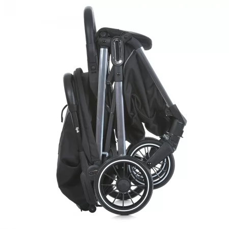 Коляска детская ME 1129 LINK Black Striped прогулочная, книжка, 3 пол. спинки, чехол, дожд, черный