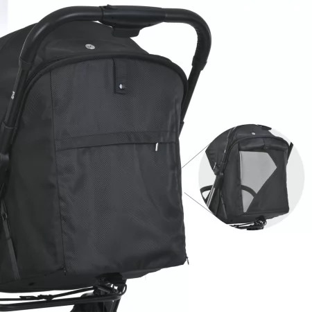 Коляска детская ME 1129 LINK Black Striped прогулочная, книжка, 3 пол. спинки, чехол, дожд, черный