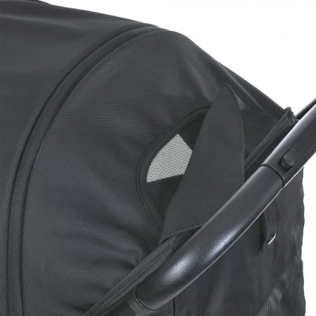 Коляска детская ME 1129 LINK Black Striped прогулочная, книжка, 3 пол. спинки, чехол, дожд, черный