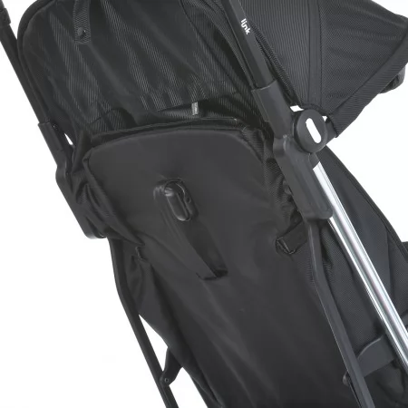 Коляска детская ME 1129 LINK Black Striped прогулочная, книжка, 3 пол. спинки, чехол, дожд, черный