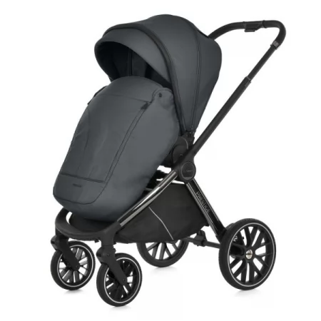 Коляска універсальна 2в1 El Camino PRESTIGE ME 1124-3 Magnet Gray люлька+прогул.блок,хром.рама, 2 дощовика, моск.сітка,рюкзак,алюмин, сірий