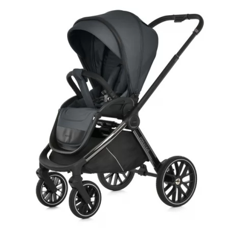 Коляска універсальна 2в1 El Camino PRESTIGE ME 1124-3 Magnet Gray люлька+прогул.блок,хром.рама, 2 дощовика, моск.сітка,рюкзак,алюмин, сірий