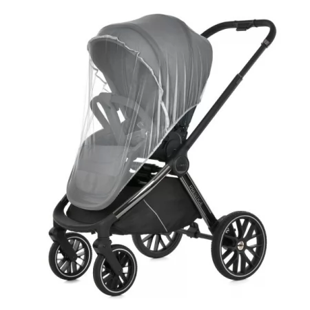 Коляска універсальна 2в1 El Camino PRESTIGE ME 1124-3 Magnet Gray люлька+прогул.блок,хром.рама, 2 дощовика, моск.сітка,рюкзак,алюмин, сірий