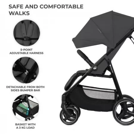 Прогулочная коляска Kinderkraft Trig 3 Granite Grey KSTRIG03GRY0000