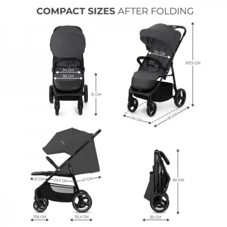 Прогулочная коляска Kinderkraft Trig 3 Granite Grey KSTRIG03GRY0000