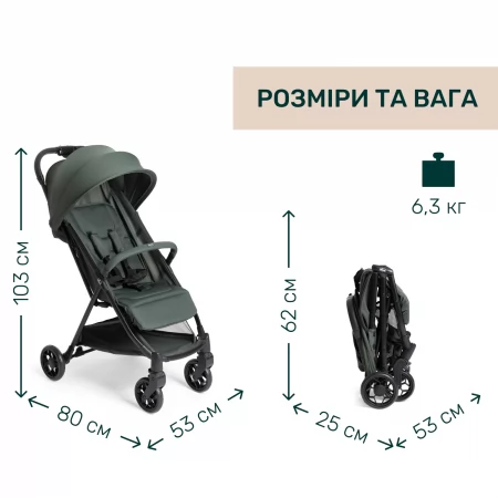 Прогулочная коляска Urbino арт. 87138.75 цвет Оливковый Прогулочная коляска Urbino арт. 87138.75 цвет Оливковый