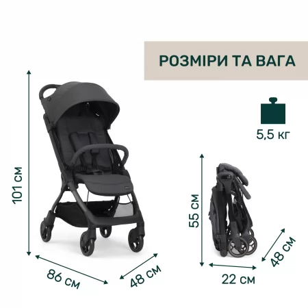 Прогулянкова коляска We 2 арт. 87167.31 колір Чорний