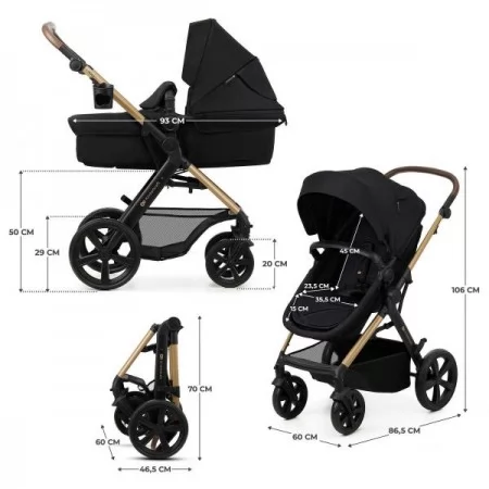 Универсальная коляска 3 в 1 Kinderkraft Moov 2 Pure Black KSMOOV02BLKEV00