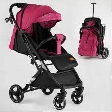 Візок прогулянковий дитячий "JOY" Comfort L-20115 колір РОЖЕВИЙ, рама сталь з алюмінієм, футкавер, підсклянник, телескопічна радиоуправлениичка