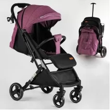 Візок прогулянковий дитячий "JOY" Comfort L-30201 колір ФІОЛЕТОВИЙ, рама сталь з алюмінієм, футкавер, підсклянник, телескопічна радиоуправлениичка