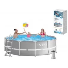 Intex Басейн каркасный круглый 26716 NP Діаметр – 366 см, висота – 99 см.,сходи, насос-фільтр