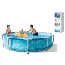 Intex Басейн каркасный круглый 28206 NP діаметр 305см, висота 76см, об`єм 4485л, у коробці