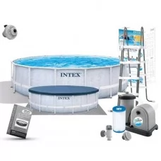 Intex Каркасний басейн круглый 26746 488х122см 5 678 л/год, драбина, тент, підстилка 