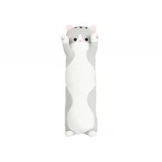 Мягкая игрушка-обнимашка Котик, 70 см, серый, EL-2117-1-GREY Мягкая игрушка-обнимашка Котик, 70 см, серый, EL-2117-1-GREY