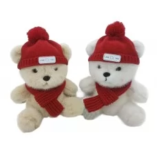 Мягкая игрушка Lily Bear T740, 22 см, в шапке и шарфе, 2 вида (цена за 1шт)