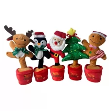 Мягкая игрушка C0100075-NY9 фигурка, от 33см, Рождество, акум, музыка, свет, танцует, повтор, 5 видов (Санта, олень, елка, пингвин, пряник), USBзарядное, в пакете Мягкая игрушка C0100075-NY9 фигурка, от 33см, Рождество, акум, музыка, свет, танцует, повтор, 5 видов (Санта, олень, елка, пингвин, пряник), USBзарядное, в пакете