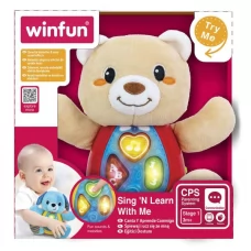 М'яка іграшка WIN FUN 0681-NL ведмедик, 16см, музика, звук, світло, плюш, на бат-ці, в кор-ці, 19,5-2