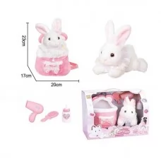 М'яка іграшка зайчик BabyToys 933-143 зі звуком і аксесуарами