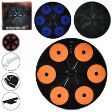 Боксерський набір MS 4777 тренажер-мішень, боксерський автомат, настінний боксерський тренажер, 6 цілей, 35-35-4,5см,ел.табло,музика,світло, 9режимів, регулятор гучності, Bluetooth, Type-Cшнур, рукавички, кріплення липучки, 3кольори,кор-ці, 36,5-37-