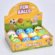 Мячики детские фомовые BabyToys MS 4310 животные 12шт
