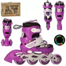Ролики детские BabyToys A4123-XS-V фиолетовые с алюминиевой рамой