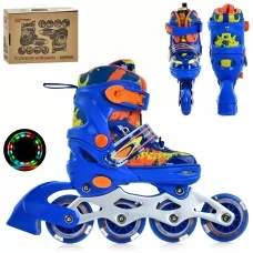Ролики раздвижные BabyToys A4149-XS синие алюминиевая рама