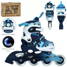 Детские ролики BabyToys A4156-XS синие со светом