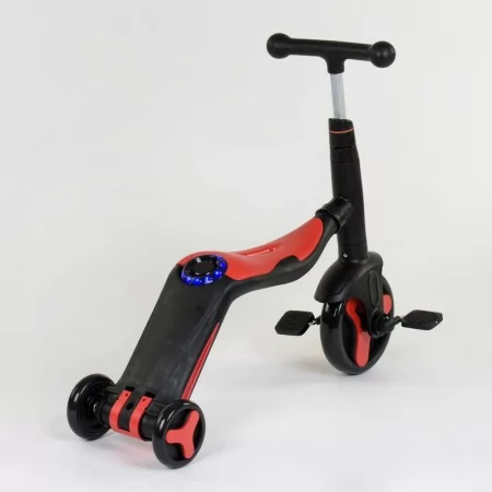 Самокат 3 в 1 Best Scooter JT 28288 червоний зі світлом і музикою