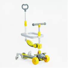Самокат 5в1 "Skyper" J-06118 колеса PU 125х40мм зі світлом, музика та підсвічування платформи, с ДОП. КОЛЕСАМИ, захисний бампер, в коробці