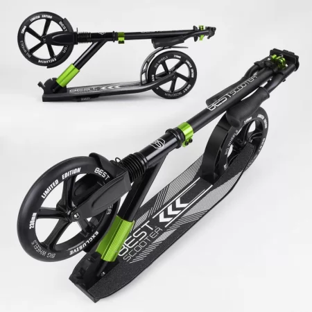 Самокат алюминиевый "Best Scooter" 72284 колеса PU, d переднего колеса - 230мм, d заднего колеса - 215мм, 1 амортизатор передний, в коробке