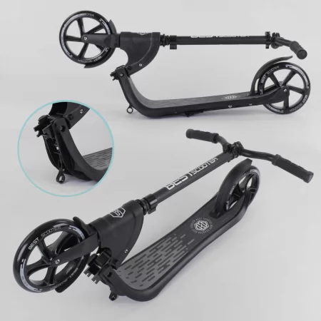 Самокат двоколісний Best Scooter 72378 чорний колеса PU 20см Самокат двоколісний Best Scooter 72378 чорний колеса PU 20см
