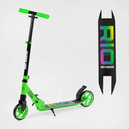 Самокат двухколесный "Best Scooter" R - 12005 колеса PU 145мм, передний амортизатор, алюминиевый тормоз, в коробке